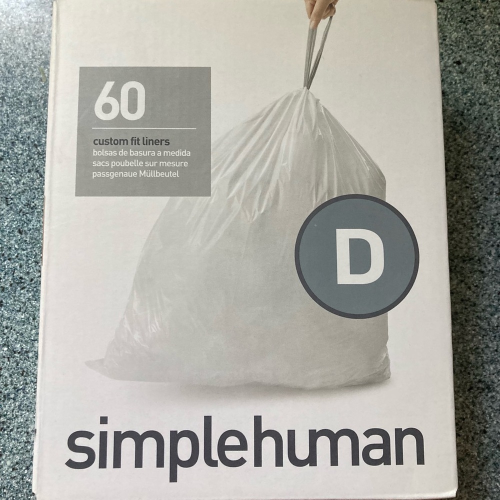 NIB Simplehuman Size D Trash Liners (60 liners)